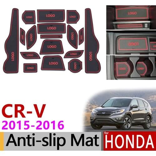 Anti-Slip Gate Slot Mat Rubber Coaster for Honda CR-V CRV 2015 2016 4th Gen facelift CR V Accessories Car Stickers 2.0 2.4 2.4L