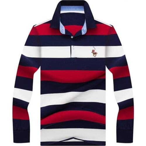 Spring Autumn new polo shirt High quality brand cotton mens polo shirt Business casual striped Solid shirt polo men clothing