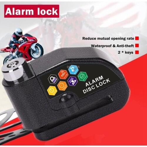Motorcycle Bike Alarm Sound Lock 110db High Decibel Loud Security Waterproof Bicycle Lock Anti-theft Moto Bike Alarm Disc Lock