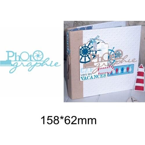 Special French Words Photographie Letter Square Frame Metal Cutting Dies DIY Making Album Photo Cards New Dies 2019 DIY Handmade
