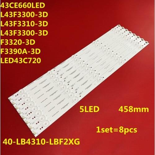8pcs LED Backlight strip 5lamps 40-LB4310-LBF2XG for TCL L43F3380E L43F3300B L43F3300-3D L43F3390A-3D screen LVF430SSTM