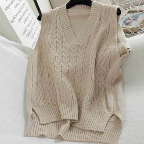 Sweater women Korean version loose retro spring and autumn new V-neck gentle wind loose