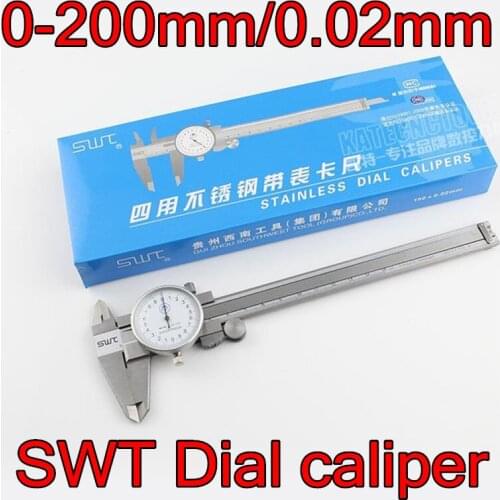 SWT 0-200mm/0.02mm Dial caliper Vernier caliper Measuring tool Free shipping