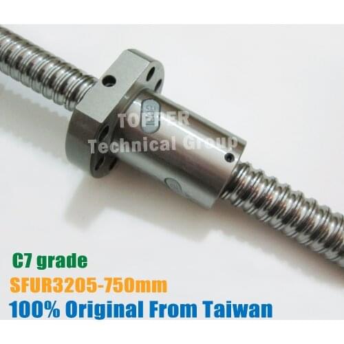 Taiwan TBI 3205 ball screw 750mm with 5mm lead Ballnut SFU3205 for CNC parts