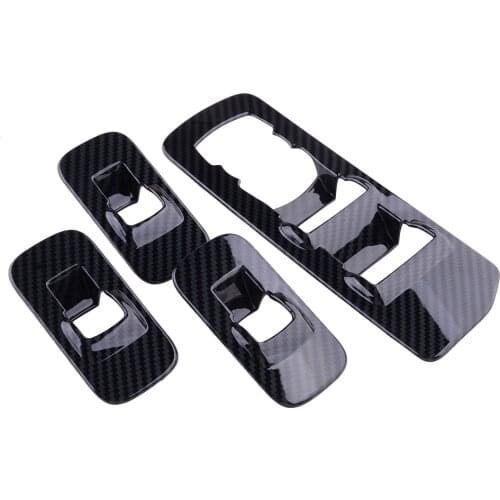 Carbon Fiber Style Car Grain Door Armrest Window Lift Adjust Panel Switch Trim Fit For Ford F150 2015 2016 2017 2018 2019 LHD
