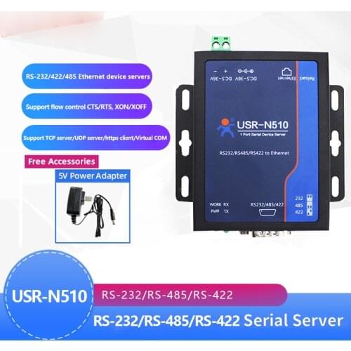 USR-N510 Industrial Serial port RS232 RS422 RS485 to Ethernet TCP/IP Converter server device Support Modbus RTU to Modbus TCP
