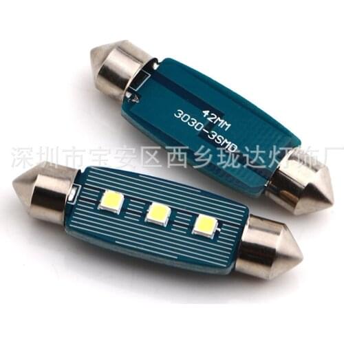 Bright 3030-3 Lamp Car Ice Blue Reading Lamp LED Interior Lamp Double Peak Lamp Decoding Roof Bulb Lamp Car Accessories
