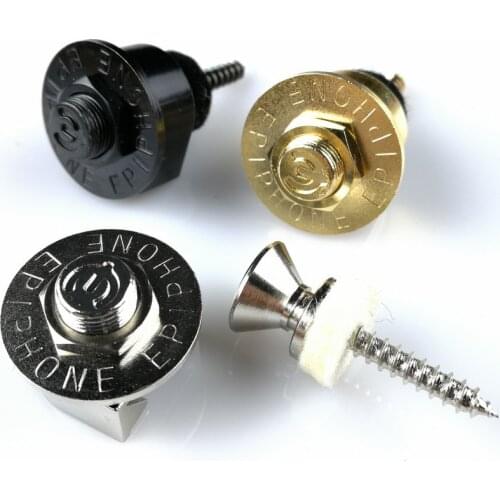 Guitar Strap Lock Bass Metal Button 2 Pcs Hold Tight Easy Remove Screw Fix for all Acoustic Electric Bass Guitar Strap