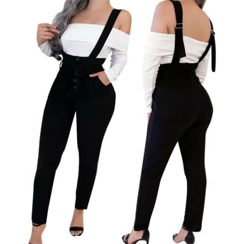 Women Casual Sleeveless Jumpsuit Bodysuits Playsuits Casual Clubwear Skinny Pants Strap Trousers Outfit S-XL