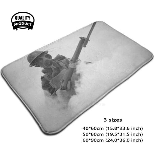 World War 1 Soldier During Chemical Attack 3 Sizes Home Rug Room Carpet 1914 Ww1 Wwi Soldier Infantryman Bayonet Musket