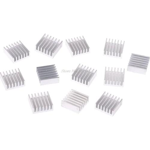 12 Pcs Silver Aluminum Radiator Heatsink Heat Sink Cooling Kit 14x14x6mm Dropship