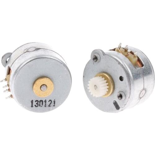 2pcs Stepper Motor 15mm Mini 2-phase 4-wire Stepper Motor Small Step Motor Step Angle 18 Degrees With 17 Teeth 0.25 Module Gear