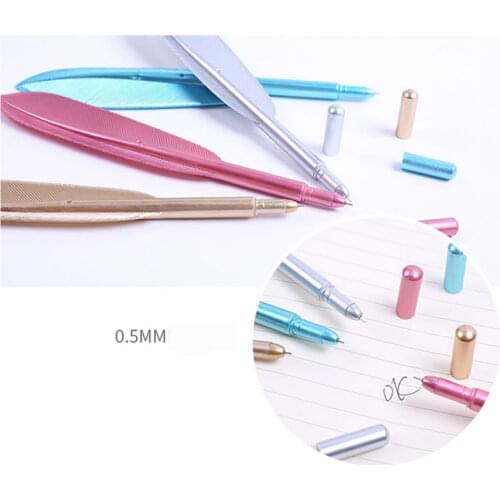 20pcs/lot Hot Sale Creative Feather Shape Ballpoint Pen High Quality Plastic Writing For Kids Children Free Shipping Gift Pens