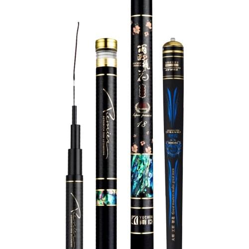 3.6m-7.2m 4H Super Hard Competition Rod Carbon Fiber Fishing Poles Super Light Hand Stick Black Pit Taiwan Fishing Canne