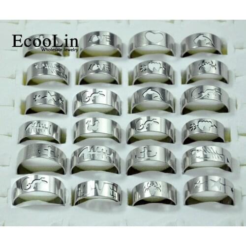 300Pcs Whole Jewelry Ring Mixed Lots Fashion Mens Stainless Steel Rings Jewelry Free Shipping BL117