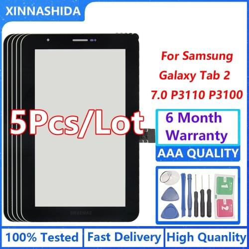 5pcs/lot For Samsung Tab 2 7.0 P3100 P3110 Touch Screen Tab2 GT-P3100 GT-P3110 LCD Display Tablet Touchscreen Glass Sensor Parts