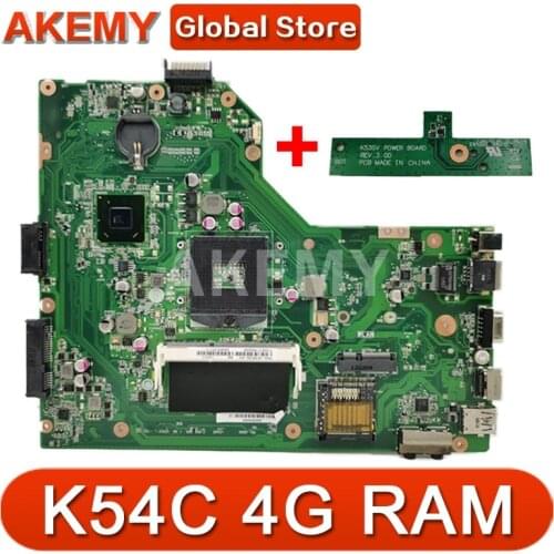 AK K54C Laptop motherboard for ASUS K54C X54C K54 K54Ly K54hR Test original mainboard 4G RAM PGA989