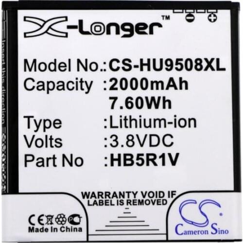 Cameron Sino 2000mAh battery for HUAWEI HN3-U01 Honor 2 3 II Quad U9508 HB5R1V Mobile, SmartPhone Battery