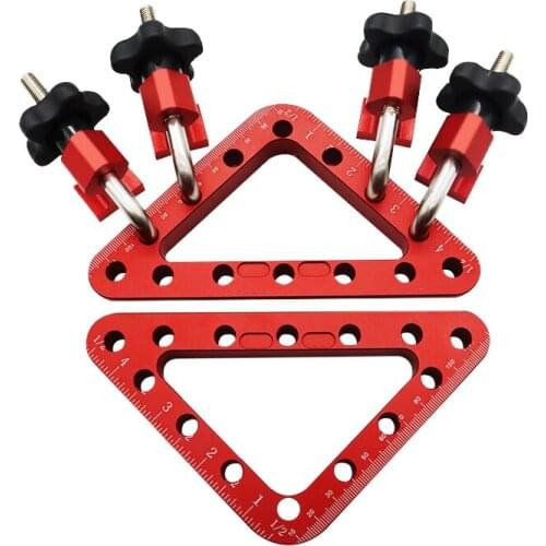 Aluminium 45/90 Degrees Triangular Auxiliary Fixture Angle Clamps Carpenters Square Ruler Splicing Board Positioning Panel Clip