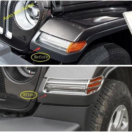 Lapetus Car Front Wheel Eyebrow Lampshade Frame Cover Trim ABS Fit For Jeep Wrangler JL 2018 2019 2020 Auto Accessories
