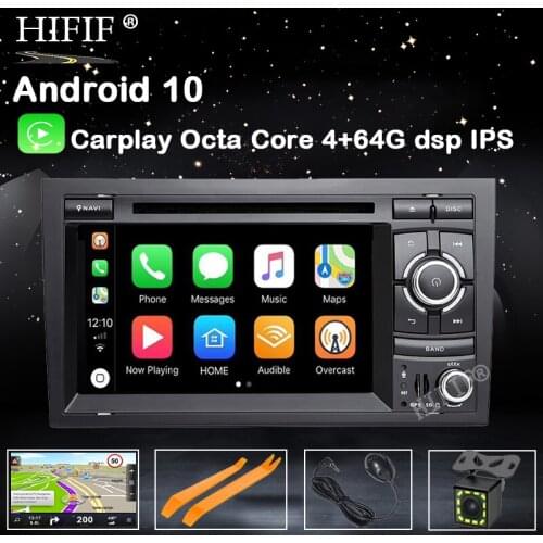 DSP 4G Android 10 IPS Car DVD PLAYER For AUDI A4 GPS IPS stereo multimedia navigation RADIO RECEIVER tape recorder
