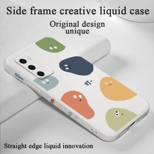 Cartoon Monster Phone Case For Huawei P40 P40Lite P30 P20 Mate 40 40Pro 30 20 Pro Lite P Smart 2021 Y7a Liquid Silicone Cover