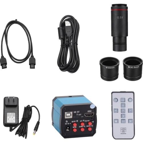 16MP HDMI HD 1080P Digital Microscope Magnifier Industrial Camera USB Stereo Eyepiece and Adapter