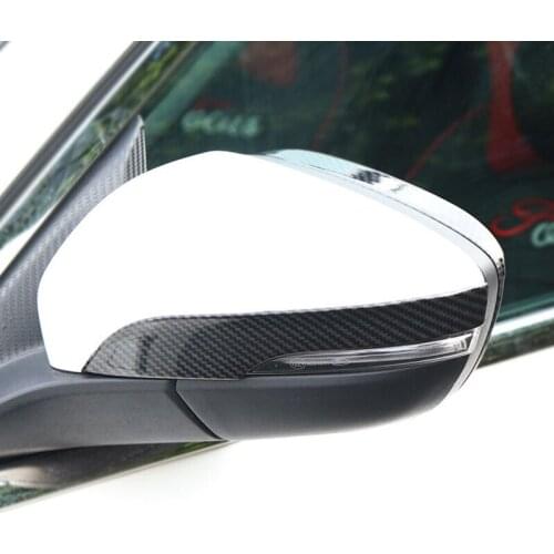 For Ford Focus 2019 ABS Chrome/Carbon fibre Car Rearview mirror decoration strip Cover Trim accessories Car Styling 2Pcs
