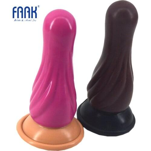 FAAK silicone anal plug with suction cup anus massage butt stuffed anal dildo women man sex products adult masturbate flirting