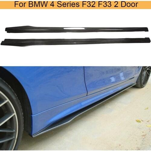Carbon Fiber Car Side Skirts Apron For BMW 4 Series F32 F33 M Sport 2 Door Coupe Convertible 2014 - 2019 Side Door Bumper Skirts