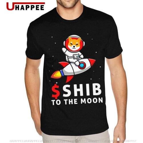Custom $Shib To The Moon Shiba Inu Coin Shiba Token Shiba Crypto T Shirt for Men Graphic Custom 100 Cotton O-neck T Shirts