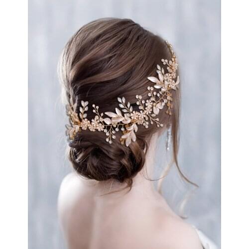 ZMHP278 Wedding Hair Accessories Rose Gold Hair Pieces Headband Weddings Tiara Bride Headdress Headpiece Flower Hair Pieces