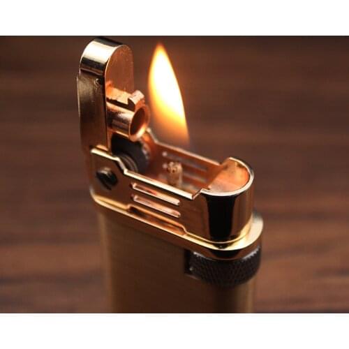 Brand Chief Design Kerosene Lighter Kerosene Wheel Lighter Cigarette Case Retro Cigar Lighter Cigarette Lighter Accessories