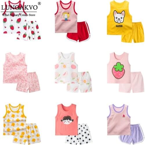 Lunoakvo Toddler Baby Clothing Set 2 Pieces Suit Vest+Shorts Fashion Boys Suit Summer New Children Clothes Baby Infant Clothes