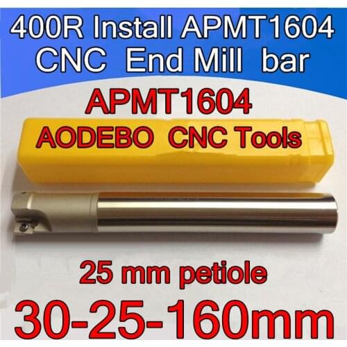 30-25-160mm 25 mm petiole 2F BAP400R Install APMT1604 Carbide insert CNC End Mill bar CNC Milling machine tools Free shipping