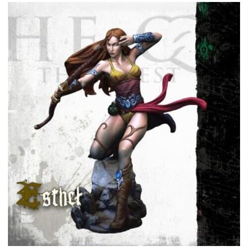 1/24 75mm ESTHEL girl with Bow and arrow 75mm Resin Model Miniature figure Unassembly Unpainted