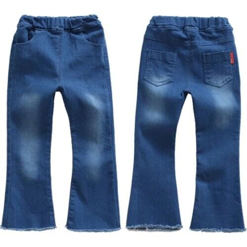 Girls go with the Korean version of the fashionable flared trousers stretch jeans 2-8y