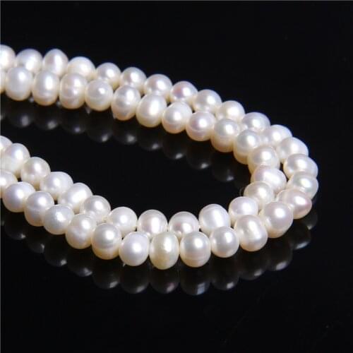 Natural Pearl AAA Grade Real Freshwater Pearl Beads White Near Round Loose Pearl Beads For DIY Bracelet Necklace Jewelry Making