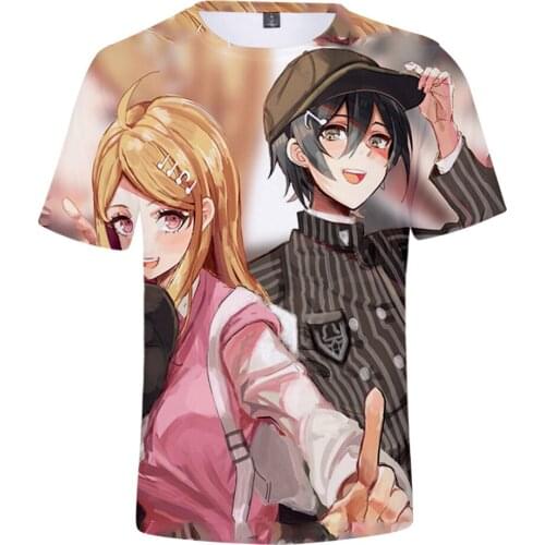 New Cartoon Tshirt Danganronpa V3: Killing Harmony Kaede Akamatsu 3D Summer Tops Men/Women Street T-shirt Retro Youthful style