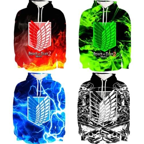 New Harajuku Anime Hoodies Attack on Titan Season 4 3D Printed Sweatshirt Men/Women Casual Streetwear Pullover Oversized Hoody