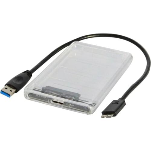 New High-Speed 2TB USB 3.0 to 2.5 Inch External Hard Drive SSD HDD Transparent Enclosure
