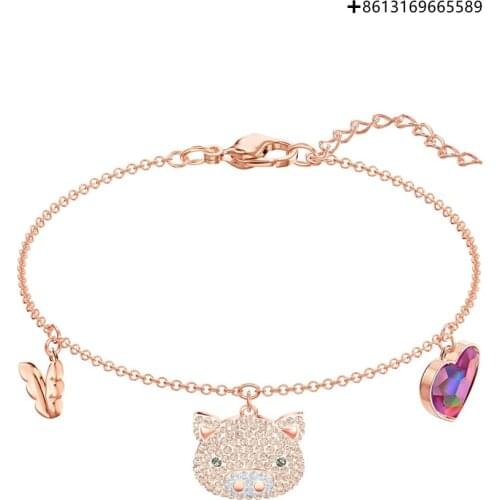 Original Engraving 1:1LITTLE Cute Cute Pig Romantic Lady Bracelet