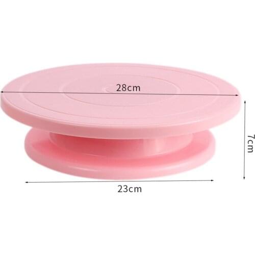Plastic Cake Plate Turntable Rotating Anti-skid Round Cake Stand Cake Decorating Rotary Table Kitchen DIY Pan Baking Tool
