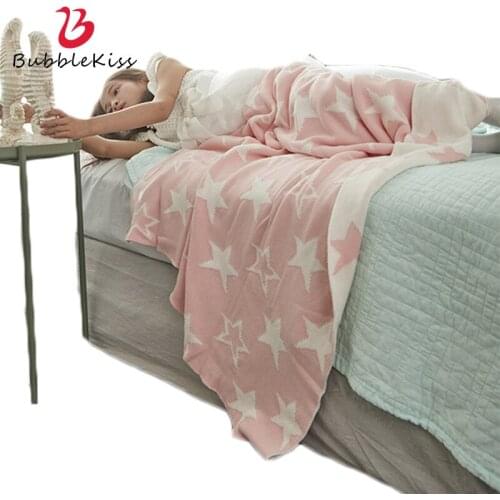Nordic Style Throw Blanket Five-Pointed Star Pattern Blanket For Bed Children Room Cover Blanket Soft Thick Blanket
