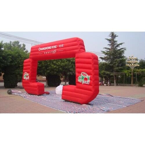 Durable new Style red Square AD Inflatable Archway,advertising gate for Event with Air blower for Valentine day