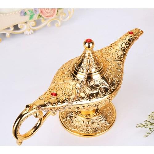 Retro Aladdin Lamp Decor Wishing Tea Oil Pot Fairy Tale Craft Greative Gift Small Exquisite Table Ornament Home Decoration