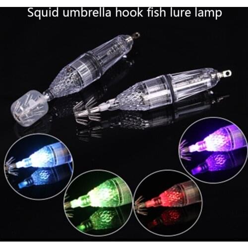LED Light Underwater Double Layers Umbrella Squid Lures Lamp Cuttlefish Octopus Fishing Hooks Jigging Fishhook Tackle Accessory