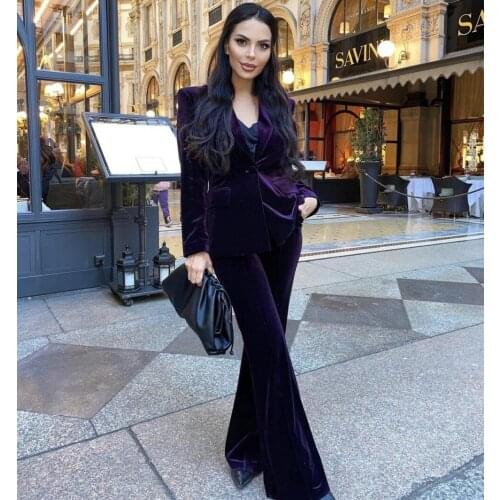 Женские бархатные брючные костюмы Vero Sinly China At AliExpress