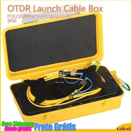 Fiber Optical OTDR Launch Cable Box FC/LC/SC-APC/UPC SingleMode for 2KM OTDR Zone Eliminator FC LC SC APC to UPC Toolkit