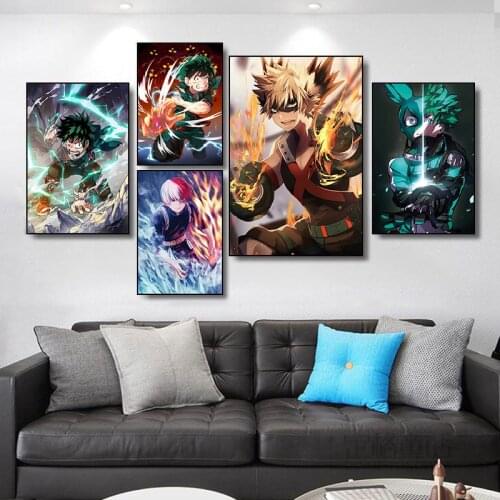 Janpnese Anime My Hero Academia Canvas Poster Wall Art Print High Quality Painting Picture For Living Room Bedroom Home Decor